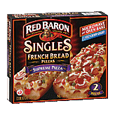 Red Baron Singles french bread, supreme pizzas, 2 pizzas Left Picture